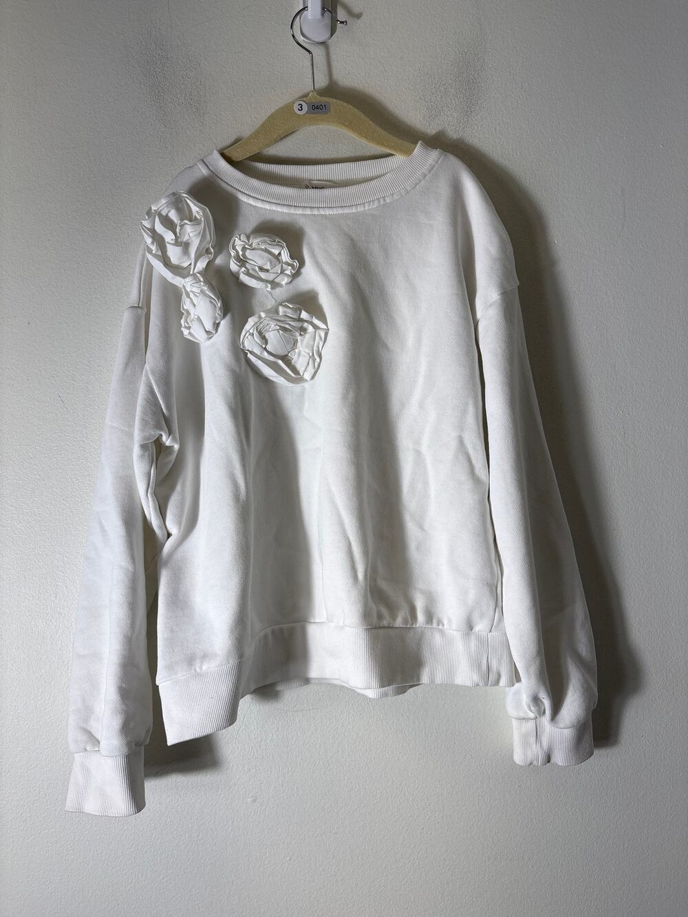 Girls MNG (Mango) White Long Sleeve Sweatshirt Sz 12